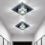 Minimalist Led Crystal Cube Ceiling Light - Compact Flush Mount For Corridors Clear