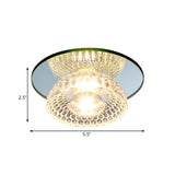 Sleek Chrome Crystal Led Flush Light With Mini Flower Bowl Design Perfect For Ceiling Mount Mirror