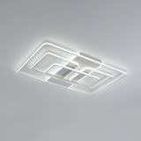 Modern Flush Mount Acrylic Frame With Led Lighting - Rectangle White/Black Warm/White Light