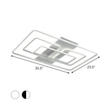Modern Flush Mount Acrylic Frame With Led Lighting - Rectangle White/Black Warm/White Light