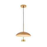 Modern Gold Led Pendant Light For Dining Room - 10/14 Domed Metallic Suspension