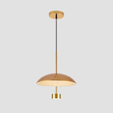 Modern Gold Led Pendant Light For Dining Room - 10/14 Domed Metallic Suspension