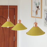 Modernist Conical Suspended Lamp - 1 Light Hanging Fixture In Black/White For Living Room Yellow