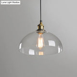 8’/10’ Dia Single Bulb Ceiling Pendant Warehouse Globe/Half-Globe Clear Glass Hanging Light