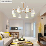 8-Head Metal Chandelier: Stylish Bucket Shape Ideal For Living Room And Restaurant