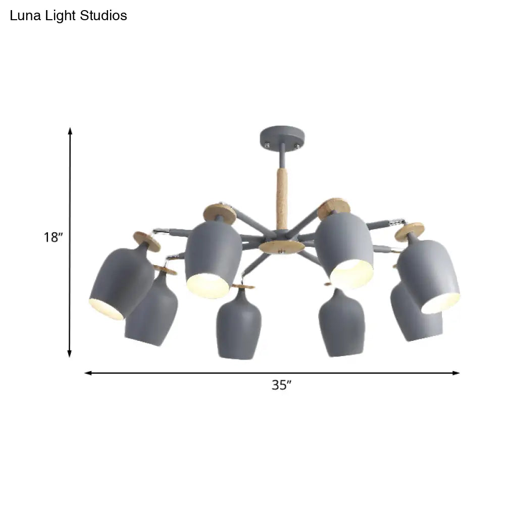 8 - Light Grey Tulip Ceiling Fixture: Sleek Semi Flush Mount Lighting For Living Room