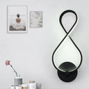 8-Shaped Led Sconce Light Fixture - Black Stylish Acrylic Wall Lighting With Neutral/Warm/White /