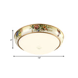 Frosted Glass Dome Led Flush Mount Ceiling Light - Korea Country Style (14/19.5 Diameter)