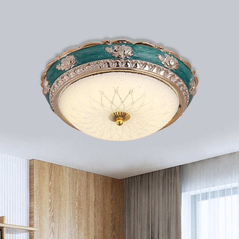 Nordic Blue Led Flushmount Ceiling Lamp 12/16 Dia Frosted Glass Finish / 12