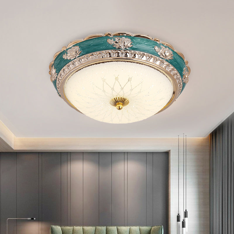 Nordic Blue Led Flushmount Ceiling Lamp 12/16 Dia Frosted Glass Finish