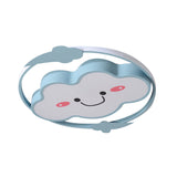 Iron Rainbow/Cloud Flush Mount Led Ceiling Light - Cartoon Pink/Blue Fixture For Kids Bedroom