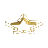 Modern Black/Gold Pentagram Flush Mount Led Ceiling Lamp For Bedrooms With Acrylic Cage Fixture