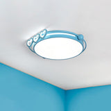 Led Halo Ceiling Light With Acrylic Shade And Heart Decor In Pink/Blue Blue