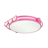 Led Halo Ceiling Light With Acrylic Shade And Heart Decor In Pink/Blue