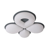 Childrens Bedroom Led Flush Mount Light Fixture In Grey/White/Coffee - Cute Flower Design