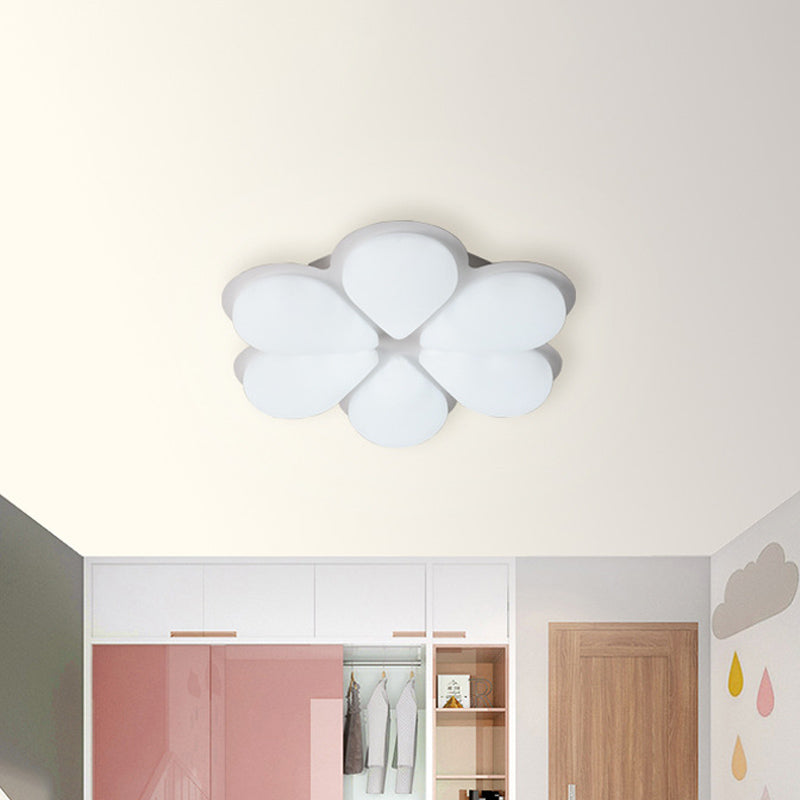 Kids Led Flush Mount Ceiling Light In Grey/White/Coffee For Bedroom