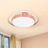 Round Flush Mounted Acrylic Led Ceiling Lamp In Pink/White/Gray Perfect For Bedroom Lighting