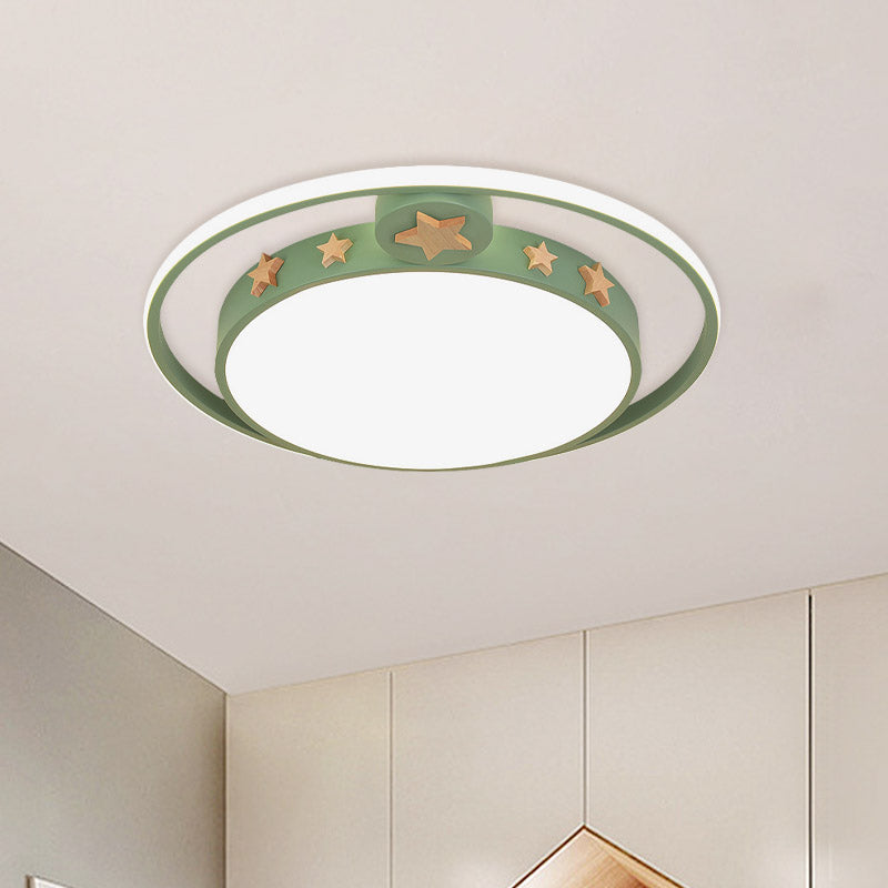 Round Flush Mounted Acrylic Led Ceiling Lamp In Pink/White/Gray Perfect For Bedroom Lighting