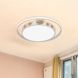 Round Flush Mounted Acrylic Led Ceiling Lamp In Pink/White/Gray Perfect For Bedroom Lighting