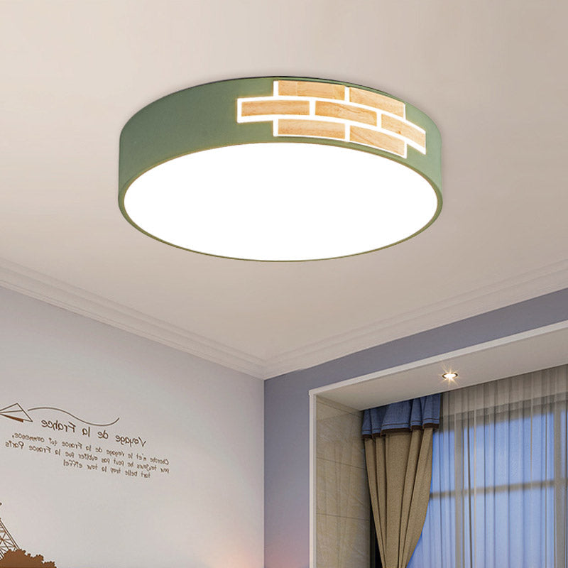 Minimalist Acrylic Led Flush Mount Lamp For Living Room- Gray/White/Pink