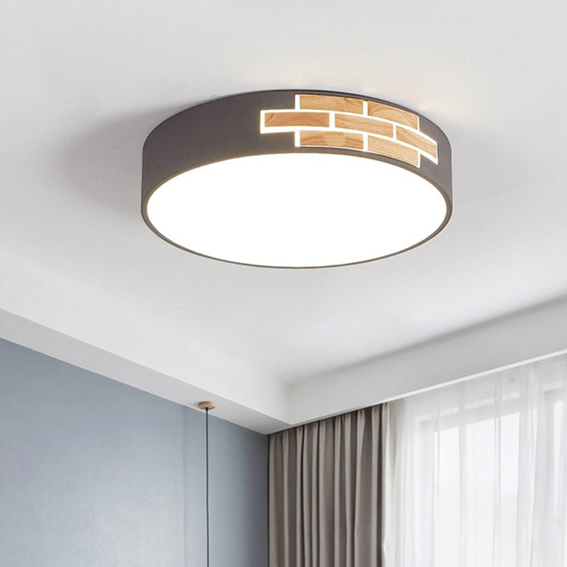 Minimalist Acrylic Led Flush Mount Lamp For Living Room- Gray/White/Pink