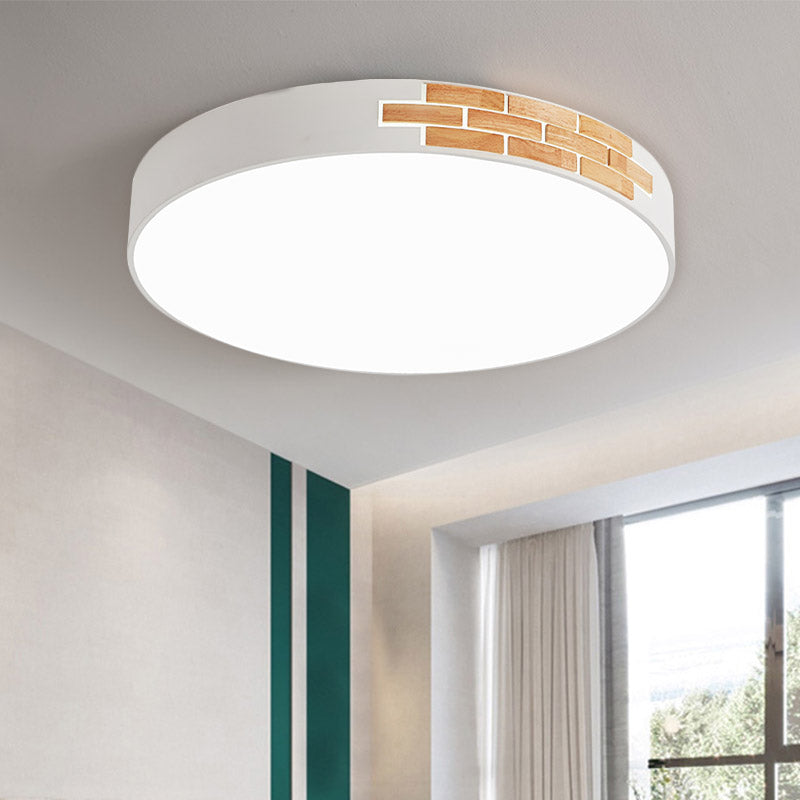 Minimalist Acrylic Led Flush Mount Lamp For Living Room- Gray/White/Pink