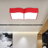 Modern Acrylic Cartoon Led Flush Mount Ceiling Lamp - Red/Yellow/Blue For Living Room Lighting