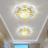 Minimalist Led Flush Mount Ceiling Light With Petal Clear Crystal Shade In Warm/White/Multi Color /