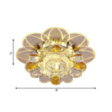 Minimalist Led Flush Mount Ceiling Light With Petal Clear Crystal Shade In Warm/White/Multi Color