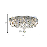 Modern Crystal Flush Mount Ceiling Light With Twisted Clear Design - 8 Heads For Bedroom