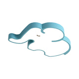 Nordic Led Flush Mount Ceiling Lamp With Elephant Acrylic Shade In Blue/White For Bedroom