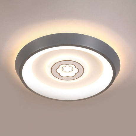 Ultrathin Ceiling Flush Light For Kids Bedroom - Acrylic Led Lamp In White With Cute Cartoon Design