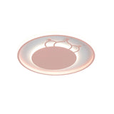 Kid Crown Led Flushmount Light In Pink/Blue - Ultra-Thin Bedroom Ceiling Fixture