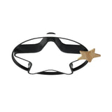 Minimalist Pentagram Led Flushmount Ceiling Lamp For Kids Bedroom In Black/Grey And Wood