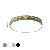 Nordic Circular Flush Lamp: Acrylic Led Bedroom Lighting In Elegant White/Black/Grey With Gold Heart