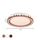 Modern Led Flush Mount Light With White/Gold/Coffee Circle Design For Living Room