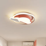 Cloud Shaped Led Nordic Flush Mount Ceiling Lamp In White/Pink For Bedroom