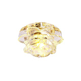 Crystal Led Flower Ceiling Light For Porch - Flush Mount With Warm/White/Multi-Color Options