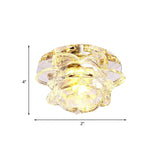 Crystal Led Flower Ceiling Light For Porch - Flush Mount With Warm/White/Multi - Color Options