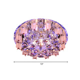 Led Prism Flush Mount Crystal Ceiling Light In White/Warm/Multi-Color