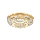 Flush Mount Led Crystal Ball Ceiling Lamp In Chrome - Modern Tiered Design For Living Room (24/32 W)