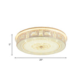 Modern Gold Led Crystal Flush Mount Spotlight - Elegant Flower Pattern Ceiling Light For Living Room