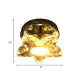 Contemporary Led Star Shaped Ceiling Mounted Fixture - Clear Crystal Nickel Warm/White Light Bedroom