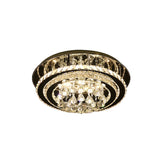 Minimal Chrome Led Crystal Teardrop Flush Mount Ceiling Light