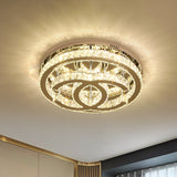 Contemporary Led Bedroom Ceiling Light In Chrome With Double C Shape Design