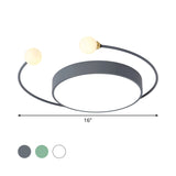 Nordic Iron Led Ceiling Light With Crab Design In Grey/White/Green For Bedrooms