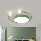 Nordic Iron Led Ceiling Light With Crab Design In Grey/White/Green For Bedrooms
