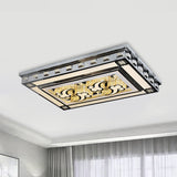 Modernist Led Flush Ceiling Light With Stainless-Steel Star/Cloud Design And Faceted Crystal Ideal