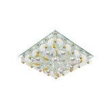 Small Yellow Crystal Fish Design Led Flush Ceiling Light With Modernist Touch - Warm/White