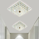 Clear Crystal Square Led Flush Mount Ceiling Light - Simple & Elegant 7/9.5 Wide Fixture / 7